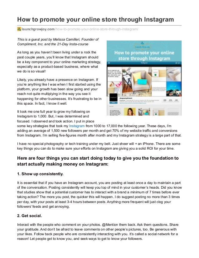 how to promote your online store through instagram launchgrowjoy com how to - should businesses do follow back on instagram